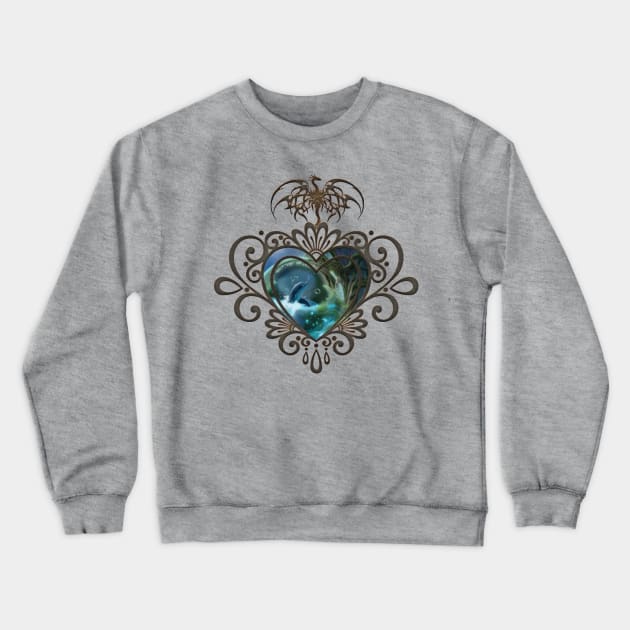 Cute Dolphin in a Bubble the Hearts of the Ocean Crewneck Sweatshirt by Nicky2342